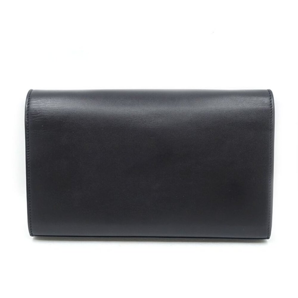 Saint Laurent Chain Wallet Leather Black Star Pattern Silver Hardware - Picture 2 of 9